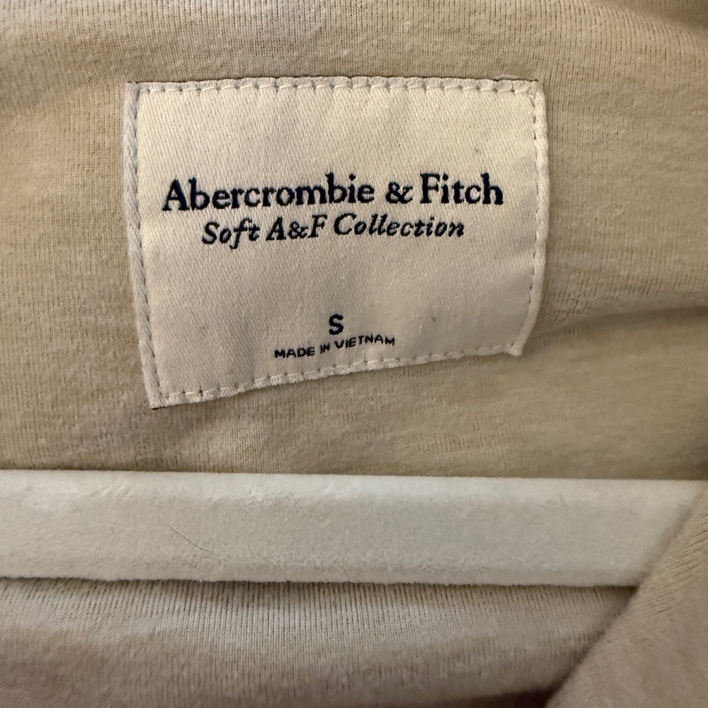 Abercrombie & Fitch Light Tan Quarter-Zip Sweatshirt - Picture 4 of 5